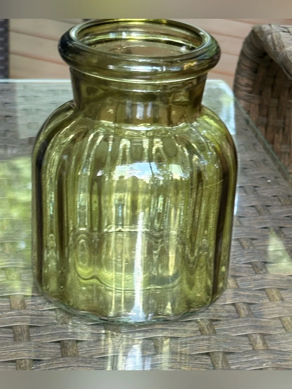 Vintage Olive Green DPS IVY Vase Jar 5.5